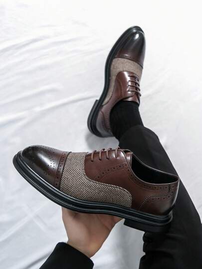 أحذية رسمية للرجال بطبعة مربعات - لوفرز كاجوال بريطانية عالية الجودة بطراز قديم، خفيفة الوزن مريحة للربط