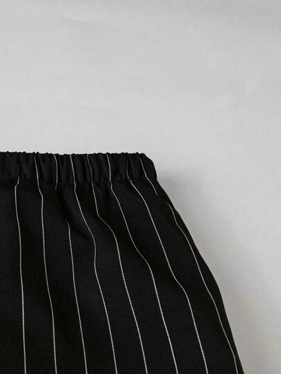 Calvaya بناطيل نسائية ذات خصر عالي مخططة فضفاضة عادية