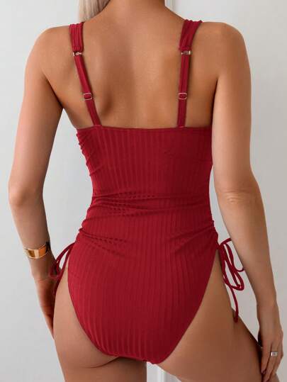 مايوه حريمي قطعة واحدة Swim Chiccia زي سباحة قطعة واحدة للنساء أحادي اللون بحمالات رفيعة بتصميم بسيط، أنيق للصيف