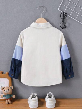 SHEIN جاكيت كاجوال وحيد الصدر بألوان متباينة للأولاد، مناسب للخروجات والعطلات والسفر والاسترخاء والتشمس في الصيف