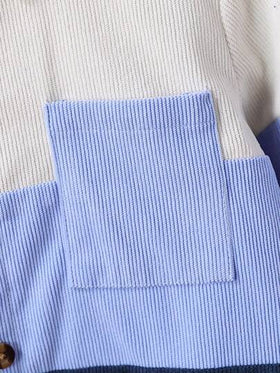 SHEIN جاكيت كاجوال وحيد الصدر بألوان متباينة للأولاد، مناسب للخروجات والعطلات والسفر والاسترخاء والتشمس في الصيف