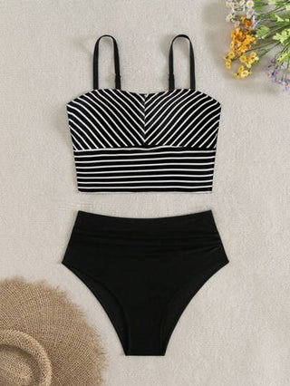 طقم تانكيني حريمي Swim Vcay ملابس علوية كامي بكيني بتصميم بسيط للسيدات، مناسب للصيف