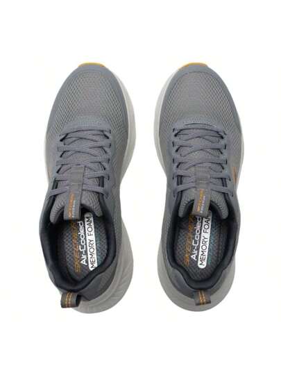 Skechers أحذية الجري للرجال، أحذية رياضية خفيفة الوزن للاستخدام اليومي مع نظام ربط بالأربطة، بنعل داخلي من رغوة الذاكرة المبردة بالهواء، أحذية رياضية تنفس وراحة للأنشطة الترفيهية، 232835-GYOR