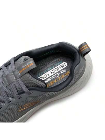 Skechers أحذية الجري للرجال، أحذية رياضية خفيفة الوزن للاستخدام اليومي مع نظام ربط بالأربطة، بنعل داخلي من رغوة الذاكرة المبردة بالهواء، أحذية رياضية تنفس وراحة للأنشطة الترفيهية، 232835-GYOR