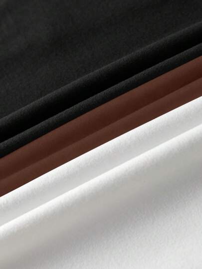 EZwear طقم من 3قطع تيشيرت قصير الأكمام بطباعة نص إنجليزي ميلانو بسيط عادي للنساء، صيف