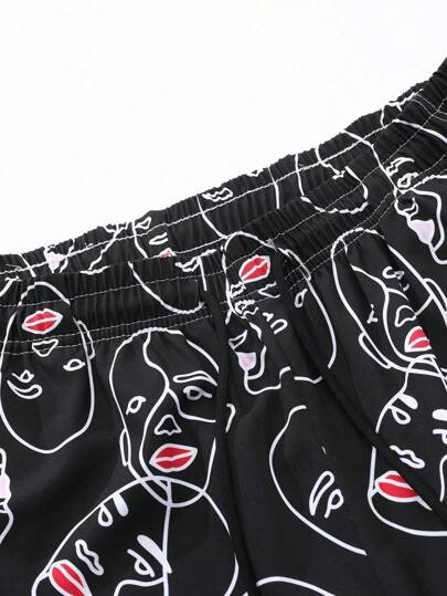 شورت كاجوال مطبوع بالكامل للرجال، صيفي، سراويل رياضية للأنشطة الخارجية والسباحة، ملابس شاطئ هاواي، ملابس شاطئ للرجال، شورت رياضي سريع الجفاف، للاستخدام اليومي والعطلات