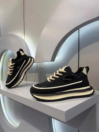 أحذية رياضية أنيقة للرجال بنعل سميك قابل للشد من الأعلى، مريحة وذات مطاطية عالية ، مانعة للانزلاق، مناسبة للأنشطة اليومية والخارجية، أحذية كاجوال بتصميم بسيط من الشبكة