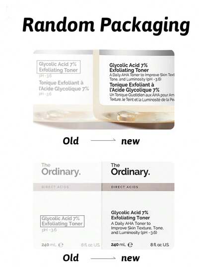 The Ordinary محلول تونينج بحمض الكلايكوليك 7% من العادي، تقشير، إزالة الخلايا الميتة، تحسين ملمس البشرة، تصميم قطارة، لون برتقالي فاتح، منعش وغير دهني، تصميم قطارة