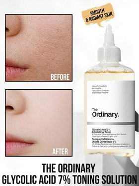 The Ordinary محلول تونينج بحمض الكلايكوليك 7% من العادي، تقشير، إزالة الخلايا الميتة، تحسين ملمس البشرة، تصميم قطارة، لون برتقالي فاتح، منعش وغير دهني، تصميم قطارة