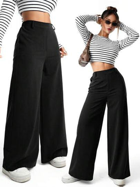 SHEIN Sparklyn بنطلون فضفاض ذو لون ثابت أنيق للمراهقات
