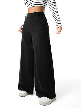 SHEIN Sparklyn بنطلون فضفاض ذو لون ثابت أنيق للمراهقات