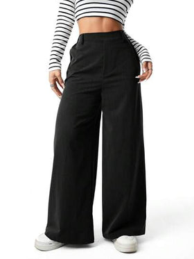 SHEIN Sparklyn بنطلون فضفاض ذو لون ثابت أنيق للمراهقات