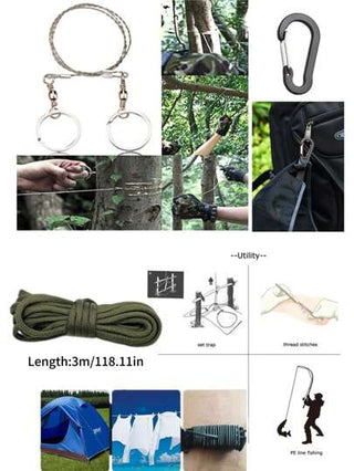 6/8/10 قطعة مجموعة أدوات البقاء في الطبيعة مجموعة كاملة من معدات البقاء في البرية، صندوق SOS طقم البقاء في الحالات الطارئة