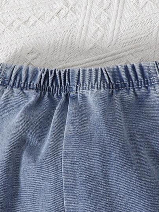girls sets مجموعة قطعتين للفتيات المراهقات، بلوزة بنقشة الفيونكة بطراز Y2K وبنطال جينز مزخرف بتفاصيل فيونكة ثلاثية الأبعاد، مناسبة للصيف