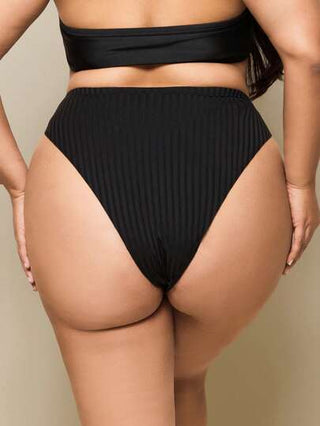 Swim Basics أسفل ملابس سباحة بنسيج مخطط بسيط مناسب للمناسبات الكبيرة على الشاطئ