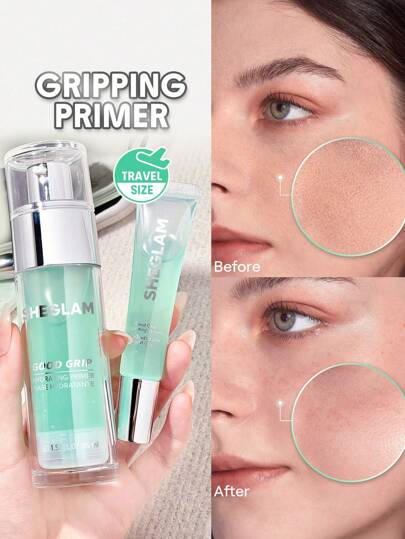 SHEGLAM Good Grip برايمر مرطب-حجم السفر علامة تجارية جمال مكياج ميكب مستحضرات تجميل للنساء الفتيات مثالي لفصل الشتاء الربيع مثالي ل- Y2K أزياء أنيقة رمضان هدية حفلة جاهز أفضل لون