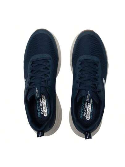 Skechers أحذية رياضية رجالية خفيفة الوزن وراحة، بنعل من رغوة EVA وبطانة من رغوة الذاكرة المبردة بالهواء، امتصاص الصدمات في الجري على الطرق، لمسة لينة وارتداد، 232835-NVW