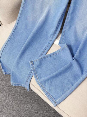 SHEIN جينز جينز مرن خفيف الوزن قصري لفصلي الربيع والصيف للفتيات المراهقات