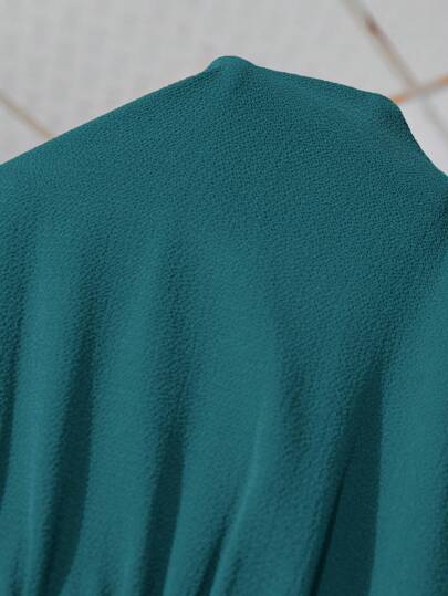 SHEIN Clasi بدلة كاملة أنيقة للنساء ذات ياقة مستديرة مع حزام الخصر وساقات واسعة
