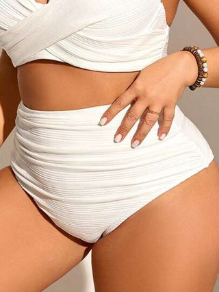 Swim Chiccia قطعة سفلية لملابس السباحة من القماش المحبوك الصلب المخروطة للنساء ذوات الحجم الكبير، مناسبة للارتداء اليومي والعطلات