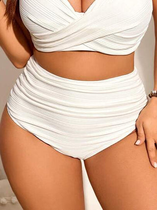 Swim Chiccia قطعة سفلية لملابس السباحة من القماش المحبوك الصلب المخروطة للنساء ذوات الحجم الكبير، مناسبة للارتداء اليومي والعطلات