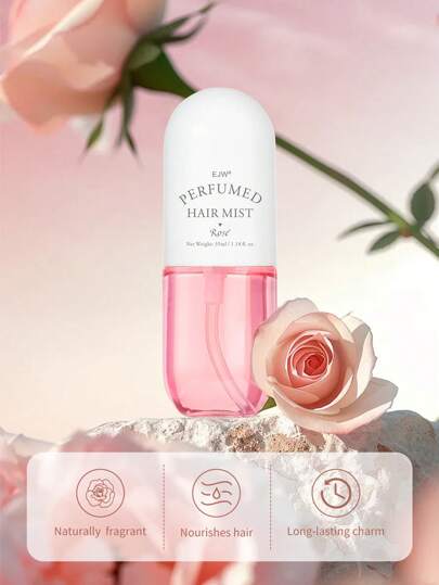 بخاخ عطر الشعر ذو رائحة الورد - طويل الأمد، غير دهني، مرطب، منعش، ورائحة زهرية دافئة مغرية للنساء - هدية مثالية للمواعدة والحفلات والحياة اليومية