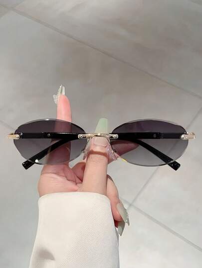 نظارات نسائية جديدة بدون حواف من البلوري، نظارات سوداء ذات إحساس متقدم بسيطة مع عدسات متعددة الألوان، أكواب فاخرة مناسبة للسفر والفراغ والديكور الأزياء، ملابس كاجوال الأعمال، أساسيات Y2k، إكسسوارات شاطئ كاجول، نظارة أزياء زينك كل شيء للصيف والشاطئ والعطلا