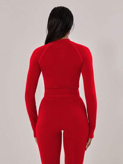 Musera Sport جاكيت رياضية قصيرة بأكمام طويلة مع سحاب وتفاصيل خياطة، مناسبة لرياضات البادل والتنس وبكل بول