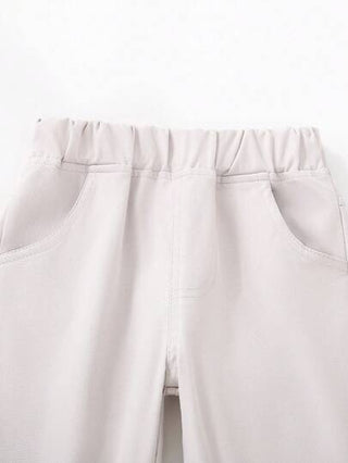 SHEIN بناطيل غير رسمية للأولاد ذات خصر مطاطي وجيوب، لون أحادي