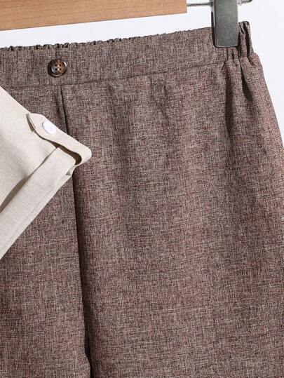 SHEIN طقم قميص أكمام قصيرة وبناطيل كاجوال للصبية المراهقين
