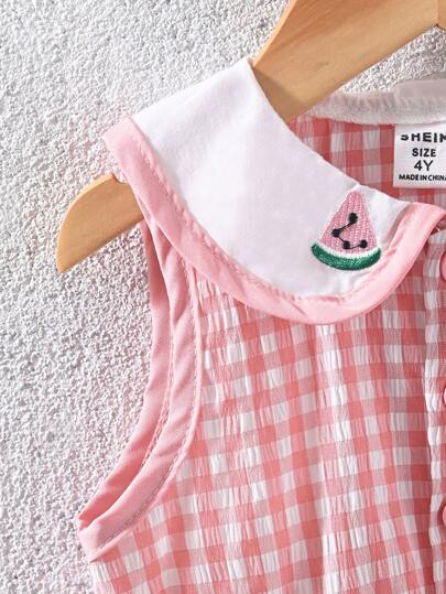 فستان أطفال Vintaside Kids فستان بناتي أكمام بلا أكمام مزين بطبعة التفاح, بقصة الريف الطراز الطازج والأنيق, مناسب للعب في الخارج وتجمعات العطلات, يبرز سحر الطفولة الحيوي, لفصلي الربيع والصيف