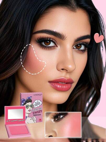 Misslyn بودرة أحمر الخدود "تريت مي"، ذات ملمس ناعم حريري، خيارات إما بإنهاء مطفي أو لامع، تضيء البشرة، مرآة مدمجة، تخلق إشراقة طبيعية مطفية، لون دائم، خفيفة الوزن وسهلة الامتزاج، مثالية لمكياج Y2K، الحفلات، الشاطئ، السفر، العطلات، التخييم