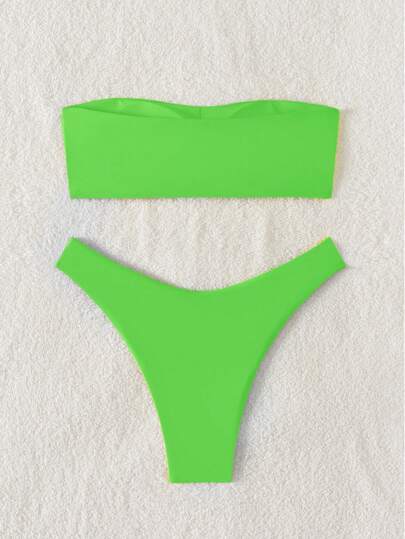 طقم تانكيني حريمي Swim Basics بدلة سباحة تانكيني بألوان صلبة