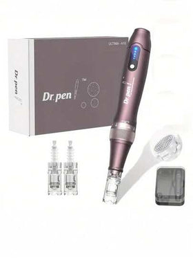 قلم الإبر الدقيقة Dr.Pen A10 - قلم إبر دقيقة احترافي، مناسب للجسم، قابل للشحن عبر USB - طقم أدوات العناية بالبشرة، يشمل 2 رأس استبدال، هدية للأمهات والنساء
