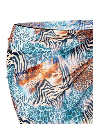 SHEIN Swim Curve تنورة من نوع الستارة ذات طبعة نمر لنساء البدناء