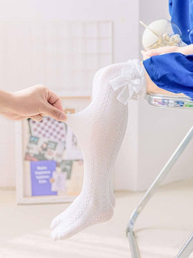 زوج جوارب ذات عقدة وثقوب لفتيات، مناسبة للارتداء اليومي