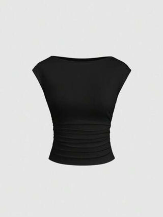 Sweetra 3 قطع/ مجموعة قمصان قصيرة النساء بظهر مفتوح، تصميم ضيق ومنفذ للرطوبة وقابلية للتنفس