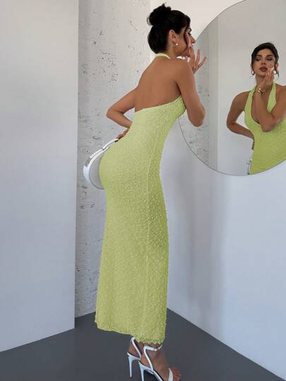 فساتين حريمي Firerie فستان ماكسي ذو قصة ضيقة الخصر بأناقة رومانسية جديد في عيد الحب، بتصميم بلا أكمام وياقة على شكل حرف V بلون المشمش وفخامة القماش، موسم الربيع/الصيف