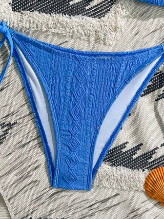 Swim Vcay مجموعة بكيني للشاطئ نسائية من قطعتين، ملابس علوية مربوط ومشذب القصة ومزين بالصدف والسراويل ،مناسب للصيف