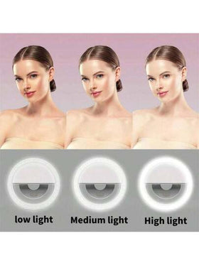 Fill lights 1 قطعة إضاءة حلقية للسيلفي محمولة، متوفرة باللون الأبيض/الوردي/الأزرق/الأسود، قابلة للشحن عبر USB، 3 أوضاع إضاءة، مناسبة للبث المباشر وتسجيل الفيديو والتصوير والمناكير وتمديد الرموش والوشم والعناية بالبشرة، تحكم باللمس، ديكور غرفة، تخييم خا...