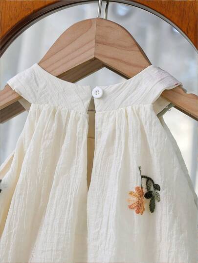 فساتين بيبي Vintaside Kids فستان بناتي بدون أكمام مطرز، بطراز حلو مع طبعة زهور رقيقة، مناسب للعطلات والاحتفالات والتجمعات العائلية، يضفي مظهر أميرة صغيرة أنيقة
