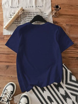 EZwear تي شيرت نسائي بياقة رقبة دائرية وأكمام قصيرة مع بنطة دب تصميم كاجوال مناسب للصيف