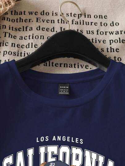 EZwear تي شيرت نسائي بياقة رقبة دائرية وأكمام قصيرة مع بنطة دب تصميم كاجوال مناسب للصيف