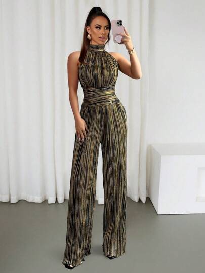 SHEIN Clasi جمبسوت قصيرة أنيقة وبسيطة بدون أكمام، مناسبة للصيف، للنساء