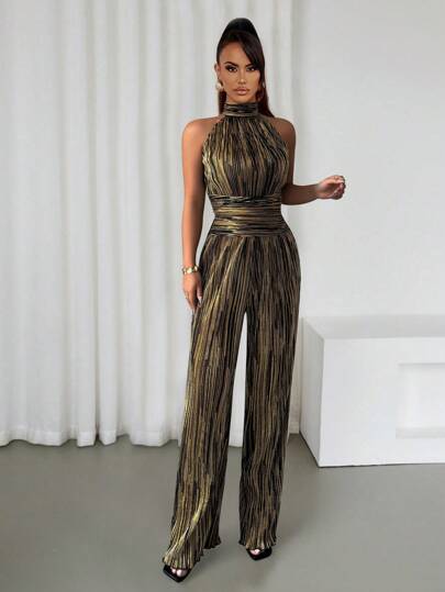 SHEIN Clasi جمبسوت قصيرة أنيقة وبسيطة بدون أكمام، مناسبة للصيف، للنساء