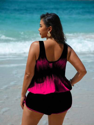 Swim Lushoire قطعتان من ملابس السباحة التنكرية ذات طبعة زهرية للسيدات ذوات الأحجام الكبيرة