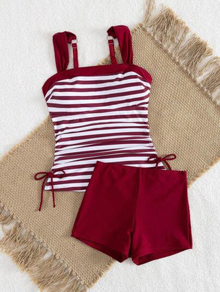 طقم تانكيني حريمي Swim Lushoire طقم بكيني نسائي مرقط ٢ قطعة ،ملابس السباحة الكاجوال للحفلات الشاطئية ،أسلوب أوروبي وأمريكي لملابس السباحة الرياضية