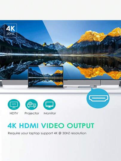 محطة إرساء متعددة الوظائف 8 في 1 بمنفذ USB نوع C وموزع، متوافقة مع 4K، منفذ RJ45، قارئ بطاقات SD وTF، USB 3.0، PD 87 واط لاب توب وهاتف أندرويد. مناسبة للاستخدام في المكتب والأسفار التجارية