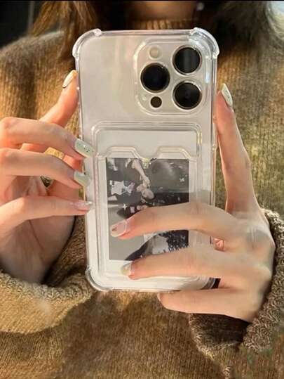 غطاء هاتف شفاف بلون واحد بسيط مضاد للسقوط متوافق مع أجهزة آبل 7، 8، X، XS، 11، 11 برو، 11 برو ماكس، 12، 13، 14، 15، 16، 13 برو ماكس، 14 بلس، 16 برو ماكس، XR، 15 برو ماكس، 17 برو ماكس وطرازات أخرى