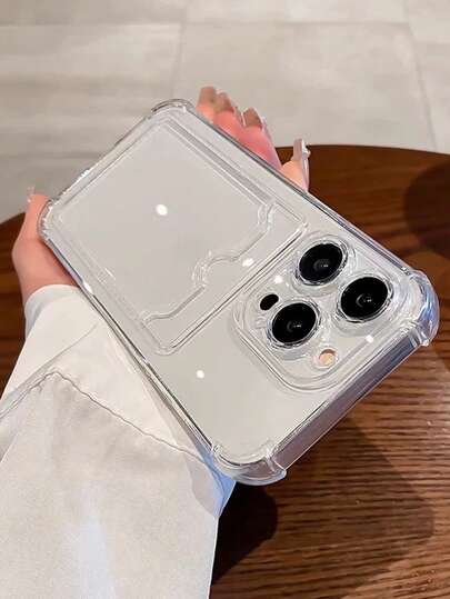 غطاء هاتف شفاف بلون واحد بسيط مضاد للسقوط متوافق مع أجهزة آبل 7، 8، X، XS، 11، 11 برو، 11 برو ماكس، 12، 13، 14، 15، 16، 13 برو ماكس، 14 بلس، 16 برو ماكس، XR، 15 برو ماكس، 17 برو ماكس وطرازات أخرى